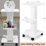 Beauty Salon Trolley Home Use Pedestal Rolling Cart Multifunction Wheel Aluminum Stand Beauty Equipment Storage Cart