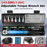 Adjustable Torque Wrench Set 1/4Inch Drive Spanner Kit 3-33N.m Hand Tool Bicycle Motorbike Car Repairing Accessory
