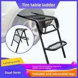 2026 HOT Outdoor Tire Table Ladder Foldable Retractable Multi-functional Tire Ladder Herringbone Ladder Integrated Multi-purpose
