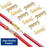400pcs 453 U Shape Copper Ring Terminals Crimp Wire Non-Insulated Cable Wire Electric Butt Connector Small Tooth Fascia Terminal