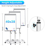 Mobile Dry Erase Board Magnetic Portable Stand Whiteboard Flipchart Easel White Board