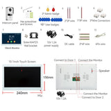 TUYA 1080P 10 Inch 3 LCD Touch Screen WiFi  Smart Home Wireless Video Door Phone RFID Access Control System for Villa Apartment