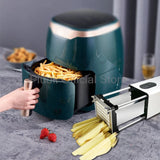110V-240V 58W Electric Potato Chip Cutter French Fries Vegetable Cutting Machine 2 Blades Stainless Steel Durable Power for Home