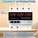 Multifunctional Microcontroller Based 3P Voltage Protector Digital Display Voltage Meter Adjustable Voltage Protective Device