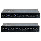 2X 9 Band Equalizer High Performance 9 Equalization Bands 12V DC For Boat RV Car Metal With CD AUX Input DSP Chip Output