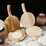 Dumpling Skin Maker Wooden Dumpling Wrapper Presser Pastry Tool Dough Presser with Heavy Duty Thickened and Non Slip Base Design