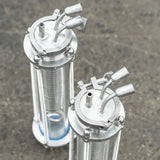 2" OD64mm Reflux Homebrew Coil Condenser Dimroth With 2"Sight Glass Diopter For Moonshine Distillation Column Cooling Coil 1 Pcs