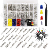 660Pcs Connector Pin Kit Car Electrical Wire Terminal 1/1.5/1.8/2.2/2.8/3.5/4.8/6.3mm Terminal Pins Connector Pin Crimp Pin Plug