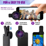 2 In 1 Professional Mobile Phone Camera Lenses Magnifiers Clip-on Fish Eye 15X Macro 0.45X Super Wide Angle Lens
