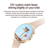 EX200 Women's Smartwatch1.6-inch HD Screen BT Calls Voice Assistant Multi-Sport Modes Health Monitor Menstrual Cycle Tracking