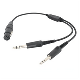 Aviation XLR To GA Dual Plug 5 Pin Headset Connector Black Aircraft Headphone Cable