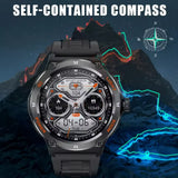 KT76 Sports Smartwatch Men With Flashlight 1.53-inch HD Screen BT Calls 3ATM Waterproof Compass Health Monitor