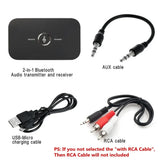 Upgraded Bluetooth 5.3 Audio Transmitter Receiver RCA 3.5mm AUX Jack USB Dongle Music Wireless Adapter For Car PC TV Headphones