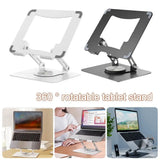 360 Degree Rotation Notebook Computer Stand Adjustable Foldable Tablet Holder Aluminum Alloy Multi-Functional