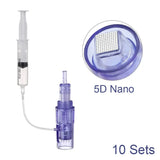 10PCS Microneedle Cartridges 9/12/24/36/42Pin Nano plastic Syringe Tube Screw Suits For 2 in 1 Auto Mesotherapy Facial Derma pen