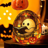 New 2Pcs Halloween Ghostly Book Lamp With Warm LED Light For Bedroom Living Room Office Desk Halloween Party Decoration
