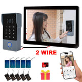 Tuya Wifi Smart Home Video Door Phone Video intercom 1080P 10inch Touch Monitor 2-Wires Doorbell Door Camera Security System