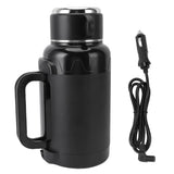 1500ML Car Electric Kettle 304 Stainless Steel Anti Dry Burn LED Temperature Display Car Hot Water Boiler with Foldable Handle