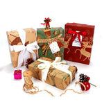 9 Sheets Christmas Kraft Gift Wrapping Paper Christmas Wrapping Paper for Holiday Gift Wrap Party Decor