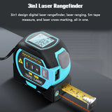 Newest 3 in 1 Laser Rangefinder 5M Tape Measure Ruler LCD Display with Backlight Distance Meter Building Measurement Device