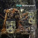 32MP Wi-Fi Solar Powered Wildlife Hunting Trail Camera, Photo Traps with Builtin Battery, PIR Motion Detection, Tracking Cam