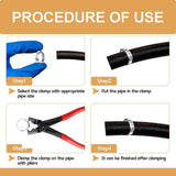 130pcs 7 Size Single Ear Hose Clamps Stainless Steel with Ear Clamp Pliers,7-21mm Stepless Cinch Rings Crimp Assortment Kit