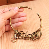 20pcs Large Vintage Alloy Key Rings Bronze Round Keychain Key Holder