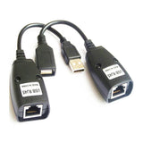 1 Pair USB to RJ45 LAN Ethernet Extension Cable Adapter 50M Distance Extender Converter Over Cat5E/6 Cord Computer Accessories