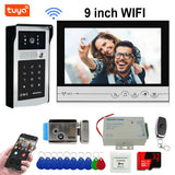 New 9 inch 4in1 Unlock Wifi Doorbell Video Intercom System Video Door Phone Password Camera with Electric Control Door Lock