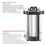 Digital Display Automatic Autoclave Sterilizer Overpressure Self-venting Labs Portable Sterilizer Medical Dental Steamer