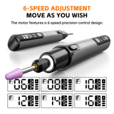 16000RPM Digital Electric Mini Drill Cordless Rotary Tool with LED Light Handheld Engraving Pen DIY Set for Jewelry Metal Polish