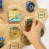 New Homes Decorative Tool Racks Medal Album Wooden Hexagon Medals Storage Shelf For Households Bedroom Decoration