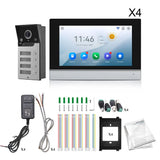 3-4 Unit Home 4 Wire 7inch Touch Wifi Video Intercom for Apartments Residential Video Door Phone System with Tuya APP Unlock
