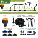 Garden Programmable Timer Misting Cooling System 360° Free-bend Misting Nozzle Adjustable Atomizer Sprayer Outdoor Watering Kits