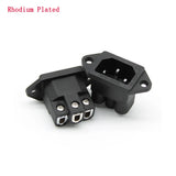 Gold/Rhodium/Copper Plated AC250V 10A IEC Inlet 3 Pin Socket Solderless HiFi Fever Audio Amplifier AC Power Socket