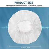 200Pieces Headphone Covers Disposable Ear Earpads Sanitary Non-Woven Headset Cover Sweatproof Stretch Earphone Protector