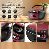 Boombox CD Player Portable Cassette AM FM Radio Bluetooth Speakers AUX USB MP3 Plays With Remote Control
