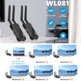 1300ft Wireless WiFi Audio Video Transmission System Transmitter Receiver Dual HDMI Extender for Camera Live Streaming 1TX 5RX