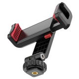 Multi-functional Phone Holder Clamp 360° Rotatable Dual Cold Shoe Mounts Plastic Black 6cm-9cm Clip Width 51g for Smartphone