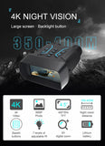 4K 36MP 4.5" Large Screen Infrared Digital Night Vision Goggles with 4000mAh 8X Digital Zoom for Hunting