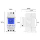 16A 30A Relay AC85-265V 24Hrs Digital Analogue Din Module Time Switch Backlight Large LCD Display Industrial Timers Controller