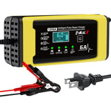 12V 6A Car Battery Charger Electric Motorcycles Charger Car and Motorcycle Battery Charging Unit for Lead-Acid AGM GEL Batteries