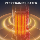 1300W Portable Electric Heater Fan PTC Tip-Over Protection Mini Air Heater Household Desktop Hot Air Blower,90° Head Shaking