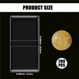 B27B Individual Plastic Sleeve Holder 200Pcs 2.5 X 2.5 Clear Coin Flips Double Pocket Coin Collector Protectors