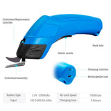 Cordless Electric Scissors Cutting Shears Tailoring Scissors USB Rechargeable Cloth Cutter Sewing Shear for Cutting Cotton