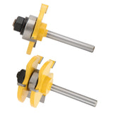 2Pcs T shape Router Bit 3 Teeth 1/4 Shank Woodworking Tool for Wood MDF Particle Board Wood Milling Tools