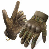 Tactile five-finger gloves with touchscreen, PU leather, non-slip, impact-resistant outdoor hunting and shooting protective gear