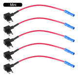 5pcs 12V Standard/Mini/Low Profile Mini Add-a-Circuit Fuse Tap Adapter, Blade Fuses Holder Plug Socket for Cars, Trucks, Boats