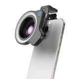 ZM100FL26 Phone ZoomMacro Lens Magnifier HD Magnifying Glass Kit for Jewelry Shooting with 37mm & 52mm Stretching Clip