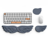 New Angel Wing Mouse Wrist Rest Set Non-Skid Ergonomic Wrist Support Silicone Memory Foam Mouse Pad for Office and Gaming